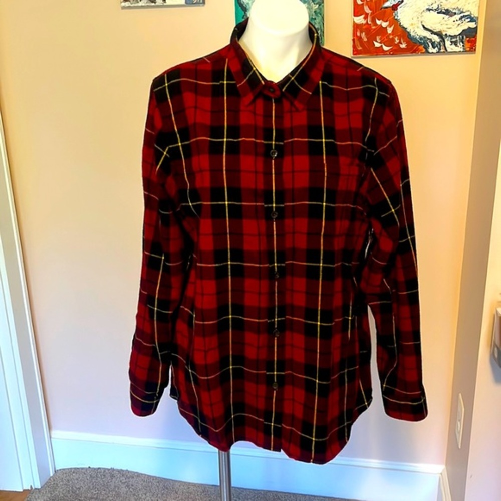 Preloved llbean plaid flannel